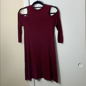 🔥Moa Moa Burgundy cold shoulder tunic/dress